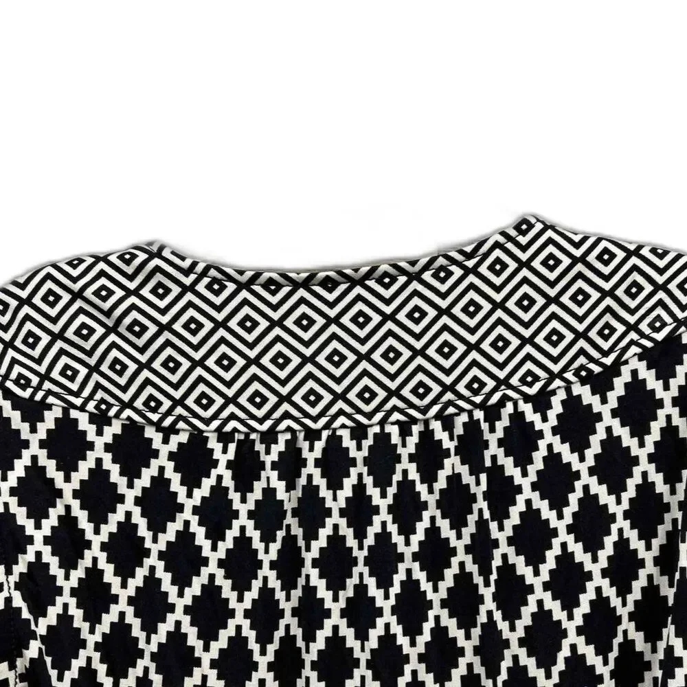 Tory Burch Black & White Silk Wrap Dress - Size XS